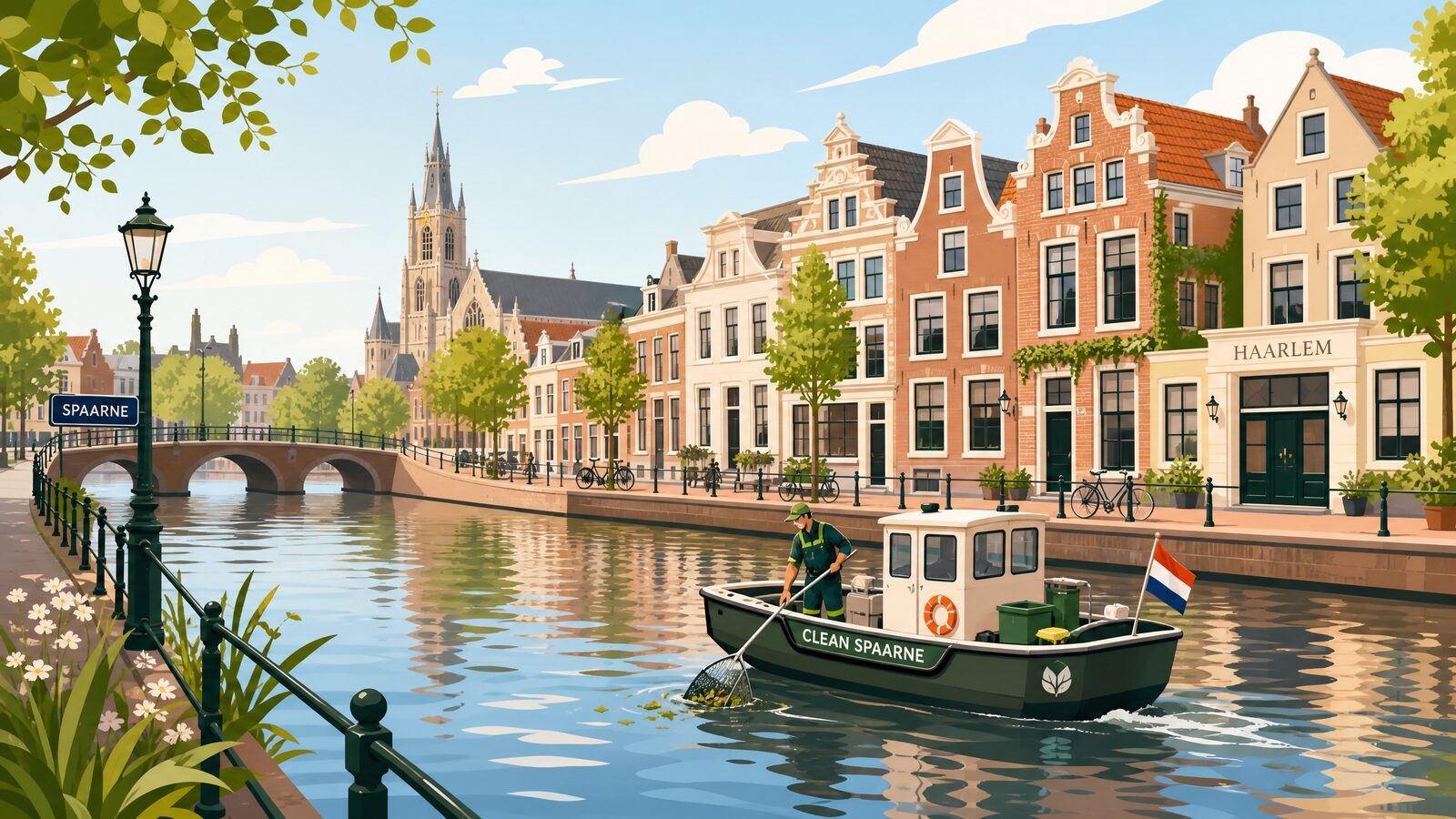 Spaarne rivier in Haarlem